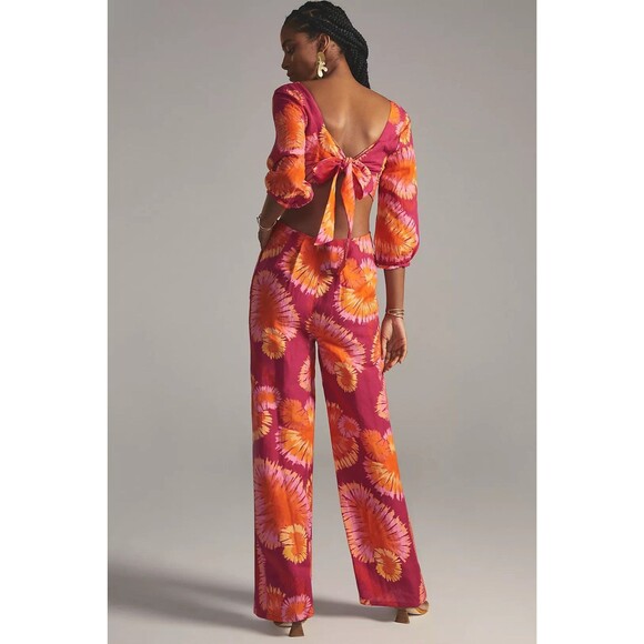 Farm Rio x Anthropologie Tie-Back Cutout Jumpsuit XS - Picture 2 of 8